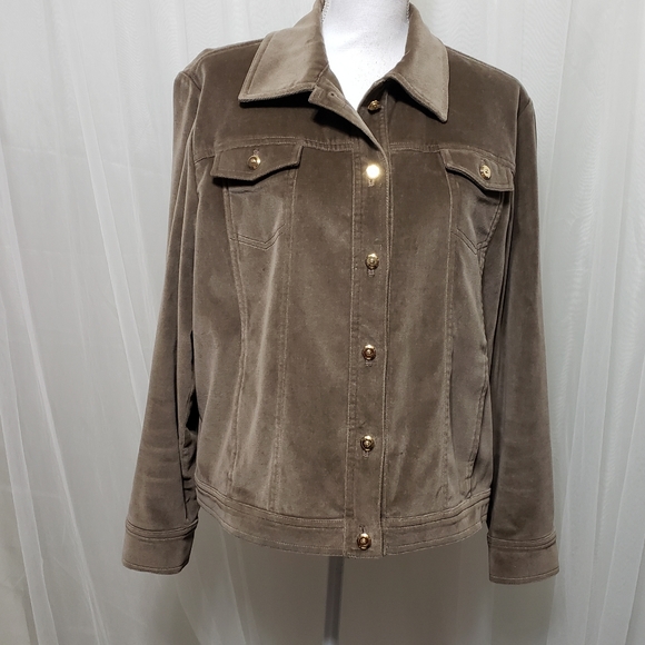 St. John Sport Tan Suede Feel Tan Jacket Sz ?? - Picture 5 of 14